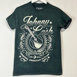 Johnny Cash Unisex The Man In Black Graphic Short Sleeve T-Shirt American Outlaw